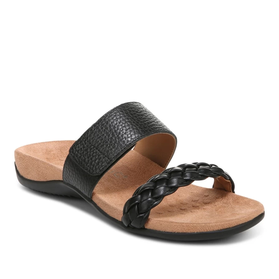 VIONIC Women's Jeanne Wide Width Slide Sandals for Comfort and Support