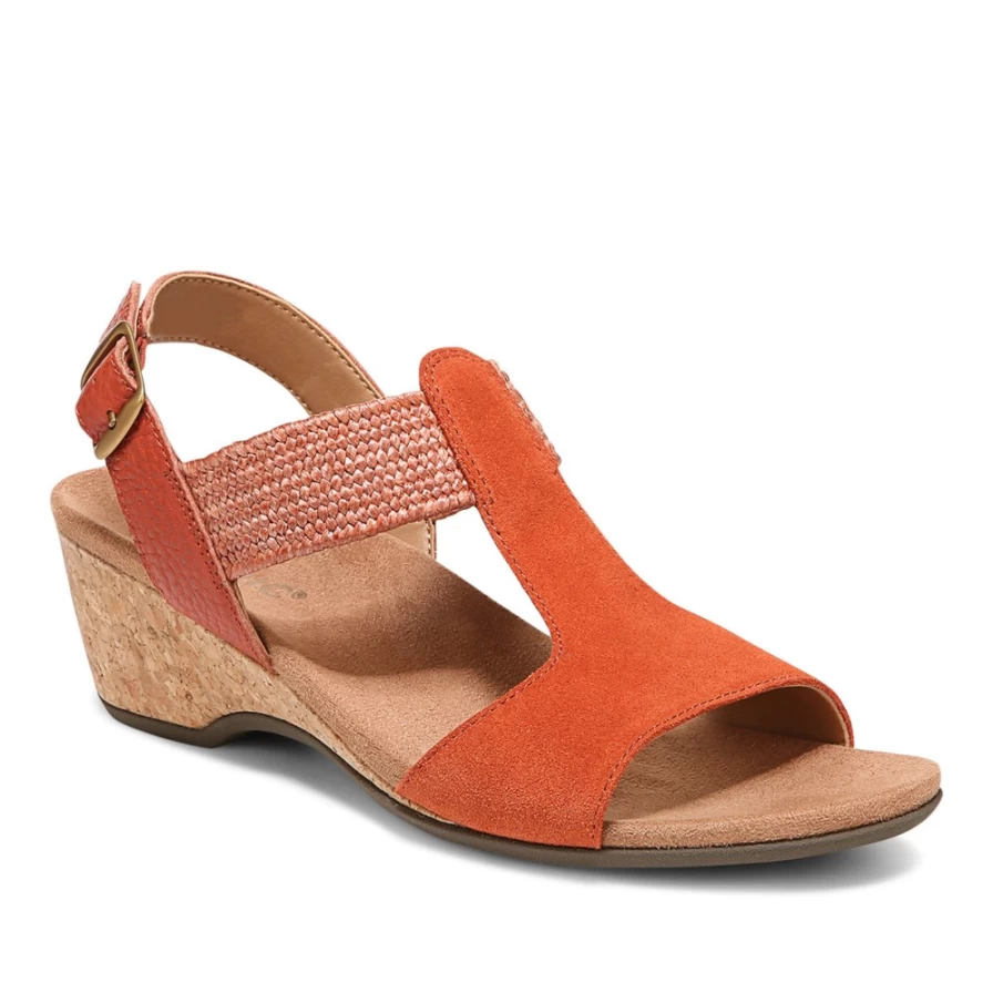 VIONIC Women's Kaytie Comfort Wedge Sandals for Arch Support